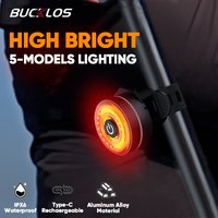 BUCKLOS Bike Rear Light Aluminum Alloy Basic/Sensing Bicycle Taillight Type-C Rechargeable MTB Road Cycling Lamp IPX5 Waterproof