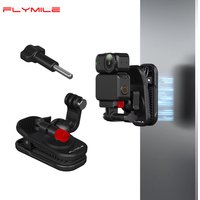 Flymile Magnetic Backpack Clip for DJI Action 5 Pro/OSMO Nano/Pocket 3 Accessories for POV Photography 360° Rotation Holder