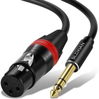 XLR female to 1/4 inch 6.35mm TRS stereo jack cable, 3-pin female XLR to quarter inch balanced interconnect jumper