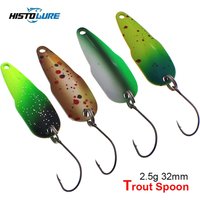 HISTOLURE-Colorful Metal Jig Fishing Lure, Spoon Bait, Single Hook, Trout Lure, Fishing Tackle, 3.2cm, 2.5g