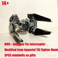 MOC TIE Fighter Building Blocks Imperial Royal Guard Starfighter Model, STEM DIY Brick Space Collection Toy Gift for Kid 418PCS