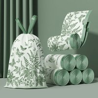 1 roll, 32 pieces, thick mugwort fragrance garbage bag, tear free drawstring, automatic closure, hand-held garbage bag
