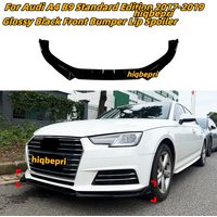 Spoiler de pare-chocs avant noir brillant pour Audi A4 B9, version standard, modèles 2017, 2018 et 2019, protège-pare-chocs avant.