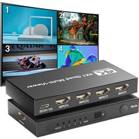 1080P 60Hz HDMI Multiviewer Switch 4x1 HDMI Quad Multi-Viewer Video Split Screen 4 in 1 out with IR Remote with 9 Display Modes