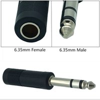 1pcs 6.35mm 1/4" Male Plug Stereo 3 Pole TRS to 6.35mm 1/4" Female Jack Headphone Audio Adapter Connector Converter