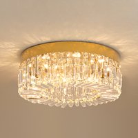 Kryształowa lampa sufitowa do salonu, złota, luksusowa, nowoczesna, żyrandol dekoracyjny, oświetlenie LED, średnica 40-50 cm