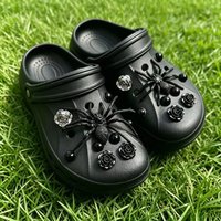 Hot sales 18PCS Shoe Charm pins DIY Dark Spider Rose Style Handicrafts detachable Buckle Charms Hole Shoes Accessories