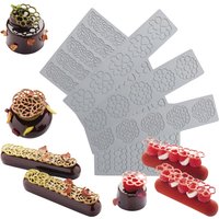 Meibum 9 Types Chocolate Dessert Decorating Tools Heart Shaped Pastry Lace Mat Leaves Texture Sugar Craft Silicone Pad Cake Mold