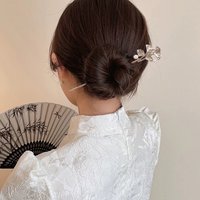 Exquisite Metal Hairpin Elegant Vintage Flower Hair Stick Girls Trendy Hair Decor Accessories Jewelry Hairpin