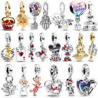 Hot Sale Charms Silver 925 Disney Pendant Beads Fits 3mm Bracelet Bangle Necklace For Women Luxury DIY Jewelry Making Fine Gifts
