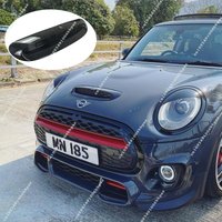 1 Set For Mini Cooper S JCW F54 F55 F56 F57 2014-UP ABS Gloss Black Front Engine Bonnets Hood Scoop Air Outlet Vent Cover Trim