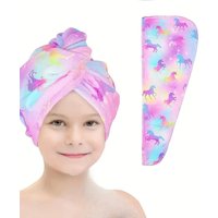 microfiber hair towel dry hair cap, Cartoon print absorbent quick drying bathroom hair towel, bathroom supplies