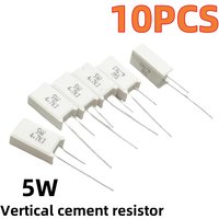10PCS Vertical cement resistance 5W 10R/15/22/4/30/33/47/51/100/330/470 ohms 1K10K47K