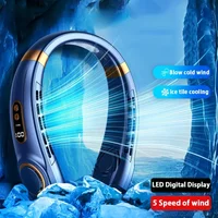 JKUOO Portable Neck Fan,Hands Free Bladeless Fan with LED 4 Cooling Plate,Personal Fan 4000mAh Battery USB Rechargeable image 4
