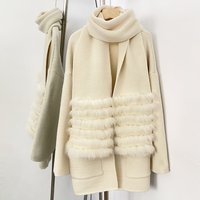 Knitwear Women's Oversize Sweater Knit Coat Real Fox Fur Jacket with Fur knitted Loose Pockets Woman Clothing Cardigan Female