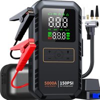 PAIVIROKU 4-in-1 Auto-Starthilfe mit Luftkompressor, Spitzenstrom 5000A, Auto-Batterie-Booster, 150PSI Luftpumpe, tragbare Powerbank, Reifenfüller