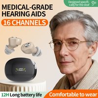 CIC Medical Hearing Aid High Quality 2025 Professional Rechargeable 16 Channel Smart Noise Reduction Headphones For. Deafness