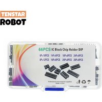66PCS/Set DIP IC Sockets Adaptor Solder Type Kit 6,8,14,16,18,20,24,28 pins Integrated circuit
