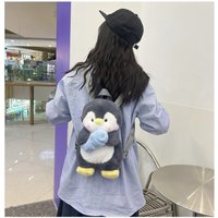 New Cute Plush Toy Trendy Cartoon Penguin Backpack Girls Students Plush Animal Shoulder Bag