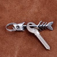 Model Fish Bone Detachable Keychain For Car Key Bag High-End Pendant Vintage Personalized Gift