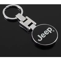 Metal Car Logo Keychain for Jeep Renegade Wrangler JK JL Grand Cherokee Compass Auto Key Ring Holder Car Interior Accessories