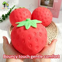 HefengCL Oversized Giant Strawberry Taba TPR Squeeze Toy Soft Fidget Toy Stress Relief Simulation Fruit Gift For Kids Classroom