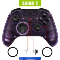 eXtremeRate For Xbox One Elite Series 2 Controller Replacement Front Housing Shell - Clear Atomic Purple