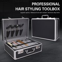Sliver Aluminum Tool Storage Box Password Lock Portable Suitcase Professional Hairdressing Large Capacity Salon Carrying Box