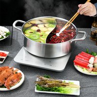 Chinese Hot Pot 304 Stainless Steel Induction Cooker Gas Stove Compatibl Kitchen Cookware Soup Cooking Pot Twin Divided