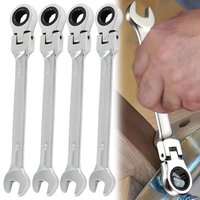 Adjustable Flex-Head Ratcheting Wrench High-carbon Steel Metric Ratchet Wrenches For Tight Space Combination Spanner Wrenches