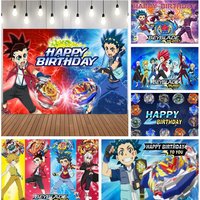 Beyblades Burst Battle Birthday Party Backdrop Custom Photo Booth Background Banner Balloon Kids Portrait Studio Decoration Prop