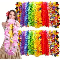 10pcs Mixed Hawaiian Leis Bright Polyurethane Tropical Flower Garlands Suitable for Beach Gatherings, Birthday Celebrations