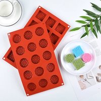 1piece Square Candy Mold Round Cookie Maker Silicone Embossing Flower Fondant Caramel Chocolate Truffles Mould Ice Cube Tray