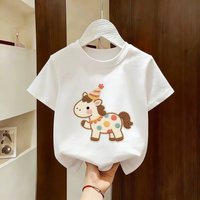 Pure Cotton Horse Year 2026 New Trendy Boys and Girls Casual Short Sleeve T-Shirt
