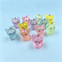10Pcs Glow In The Dark Fox Charms, Resin Pendants for DIY Keychain Earrings Jewelry Making Findings
