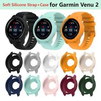 Soft Silicone Strap+Case for Garmin Venu 2 Bumper Protective Cover Shell with Band for Garmin Venu 2 Smart Watch Accessory