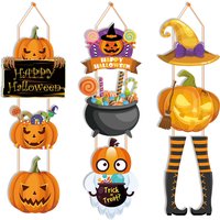 Halloween-Schild zum Aufhängen aus Papier, gruseliger Kürbis, Hexe, Geist, Haustür-Aufhänger, Willkommensschild, DIY, Halloween-Party-Dekoration 2023