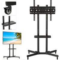 Mobile TV Cart, Height Adjustable TV Stand for 32-65inch TVs with Lockable Wheel,Rolling TV Stand