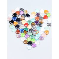 AliExpress NONE 10/20/30PCS 20MM Heart Shape Stone Crystal Amethyst Love Healing Stones Irregular Mineral Gravel Specimen for Home Garden Decor