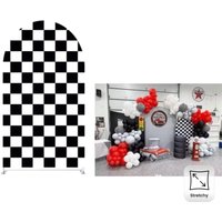 VIKAMA Racetrack Theme Arched Background Fabric - Decorative Background For The Celebration Party Of The Car Race Event