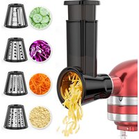 Slicer Attachment for KitchenAid Slicer Shredder Accessories for KitchenAid Stand Mixers Black Salad Cheese Grater with 4 Blades