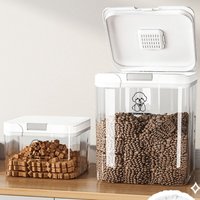 Moisture-Proof Pet Food Storage Container Large Capacity Transparent Dog Food Sealed Barrel Flip Cover Insect Proof