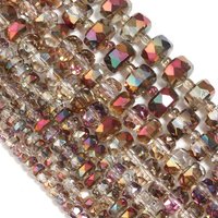 4/6/8mm Wheel Shape Austrian Crystal Glass Beads Flat Round Glass Loose Beads For Jewelry Making Bracelets DIY Accessories