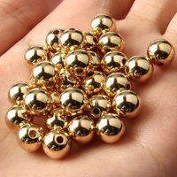 30-500pcs 3/4/6/8/10/12mm CCB Plastic Golden Round Acrylic Spacer Beads For Jewelry Making DIY Bracelets Supplies Accessories