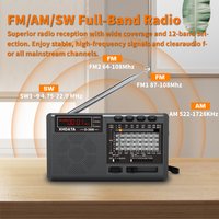 XHDATA D-368/ D-328 Portable Stereo Radio FM AM SW MP3 Player with Bluetooth TF Card USB Rechargeable Battery for elder gift
