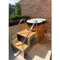 OMNI Red Cedar Wooden Stainless Steel Bathtubs Cold Plunge Ice Bath Tub Recovery Soaking Bathtub Customized