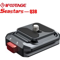 IFOOTAGE Q38 Aluminum Quick Release Plate Built-in level MINI and portable Convertable 1/4 and 3/8 1 second release installation