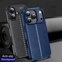 Business-Handyhülle aus weichem Silikon-Leder im Textur-Stil für iPhone 17 Air Pro Max 17 Pro, Anti-Fingerabdruck-Schutz, Rückseite