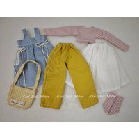 2026 Kari Doll Clothes and skirts Handmade striped long sleeve blue dress doll set for Landazz Landoudou Doll