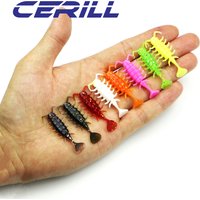 Cerill 20 pcs 3cm 1g Wurm köder schwimmende Larve Soft köder Jig Wobbler künstliche Silikon garnelen Minnow Shad Karpfen Bass Swimbait